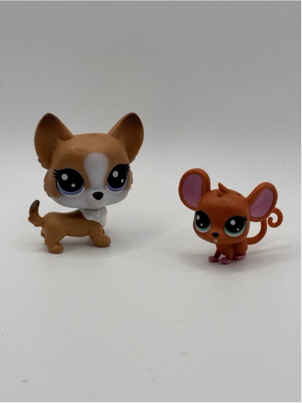 Littlest Pet Shop LPS 1-119 Blossom Corgo Corgi & 1-132 MIllie Mouse
